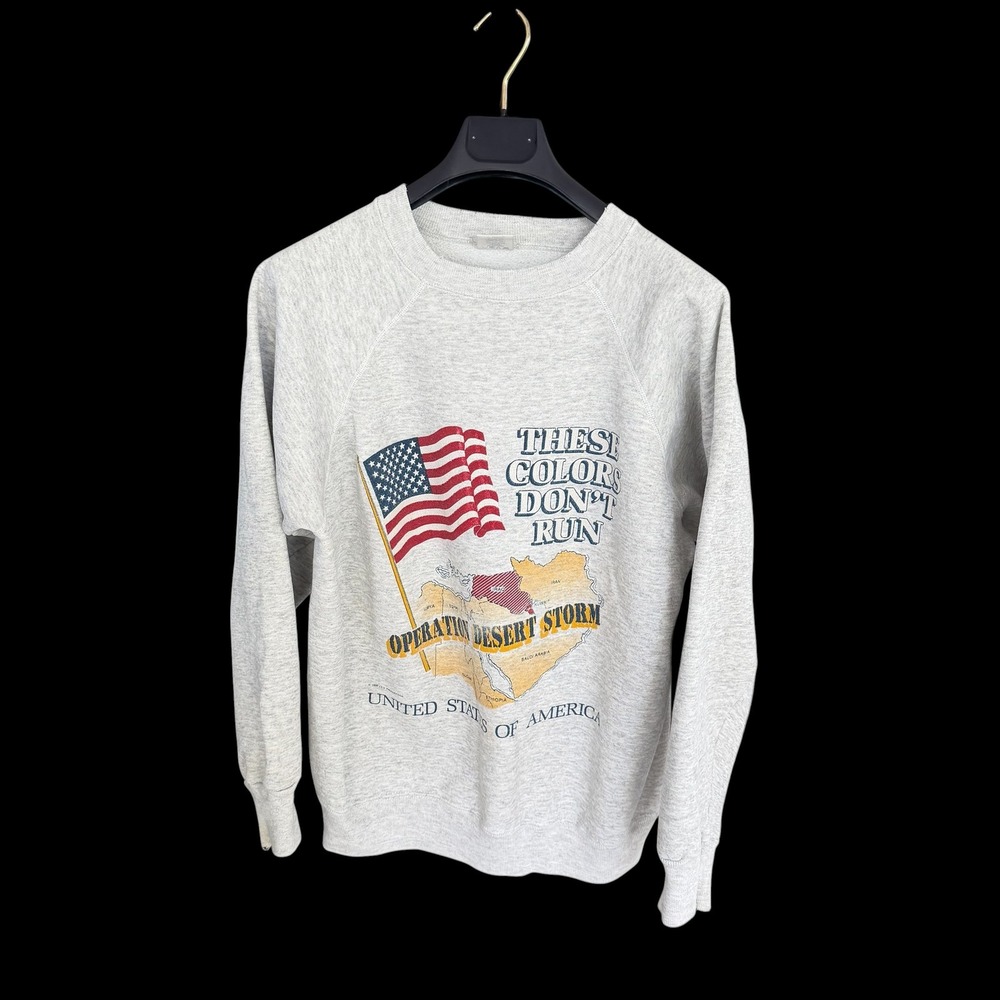 Vintage 1990 Operation Desert Storm Sweatshirt‎ Ultra Sweats Gray USA XL Raglan